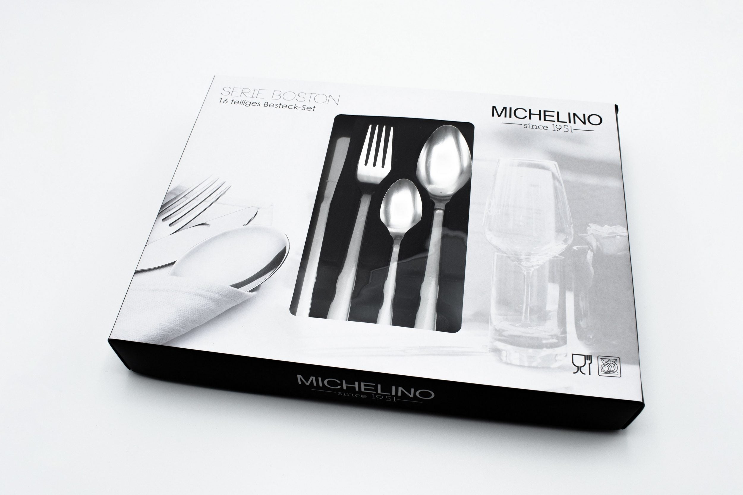 Michelino Besteckset Boston aus Edelstahl, 16-teilig, glänzend, modern